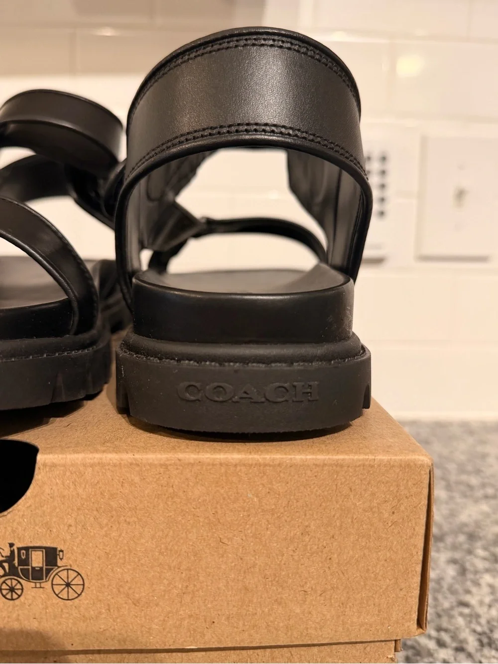 Women’s Coach Platform Sandal (Black)